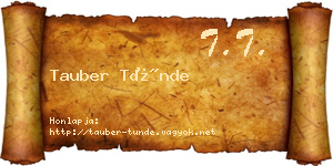 Tauber Tünde névjegykártya